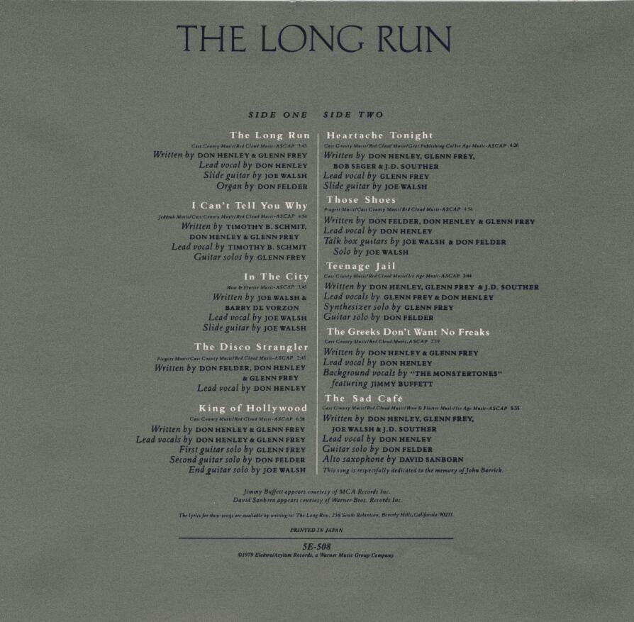 Eagles乐队：《 The Long Run (1979)》无损flac